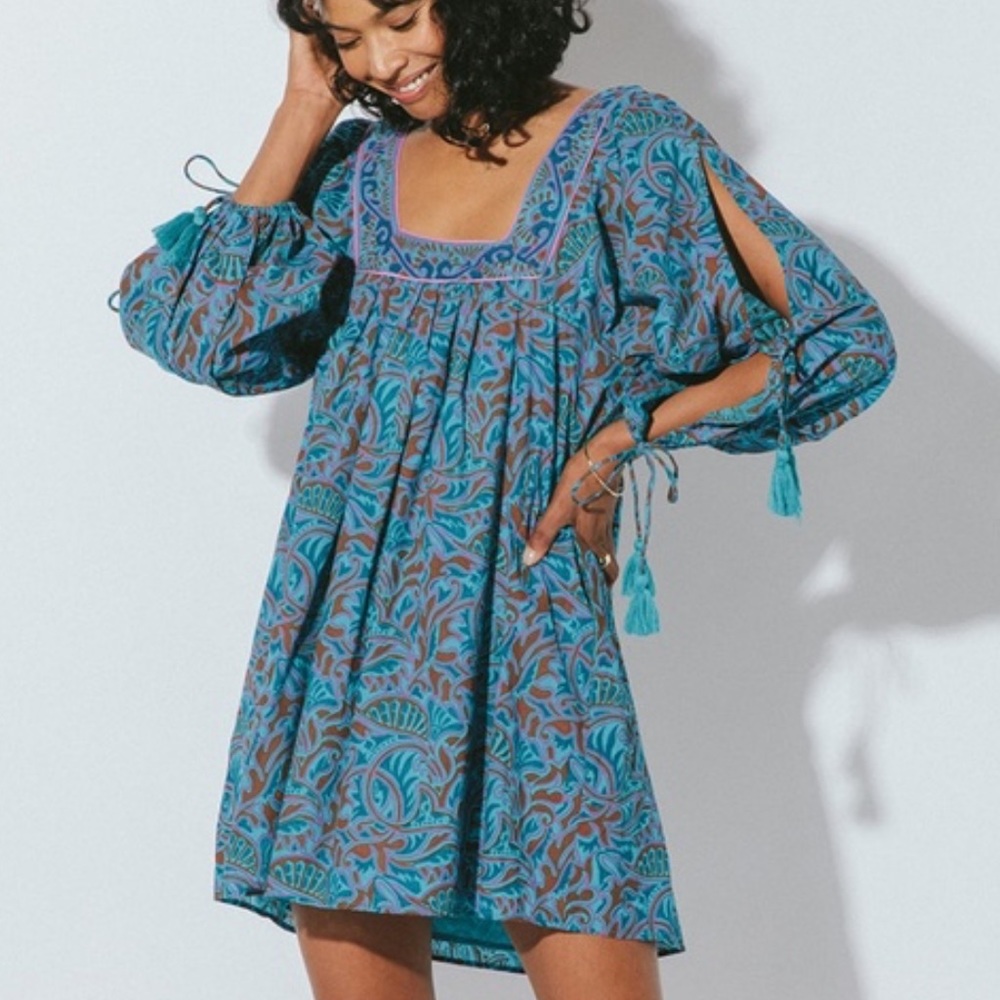 Cleobella Skyla Mini Dress In Zuri Block Print XL